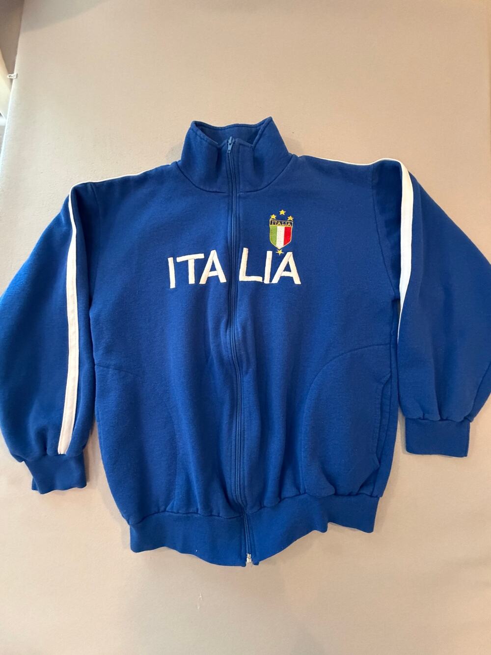 Vintage Italia Track Jacket XXL Blue Full Zip Soccer Football Italy sweatshirt